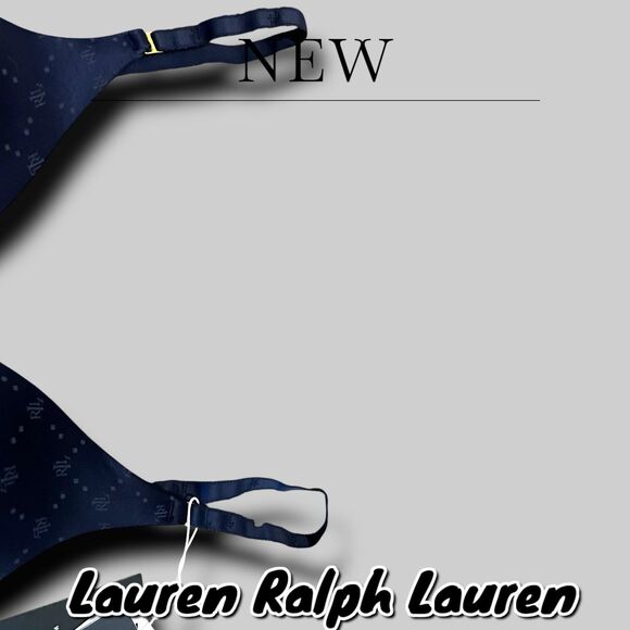 NWT Lauren Ralph Lauren T-Shirt Bra - Navy Blue - Size 34B - Picture 8 of 9